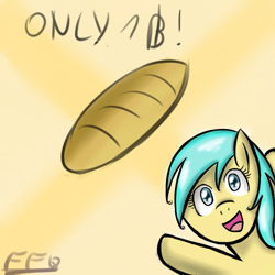 Size: 500x500 | Tagged: safe, artist:freefraq, sunshower raindrops, pegasus, pony, g4, bread, female, food, solo, that pony sure does love bread