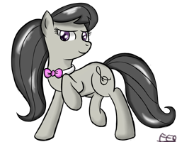 Size: 1105x883 | Tagged: safe, artist:freefraq, octavia melody, earth pony, pony, g4, alternate hairstyle, ponytail, simple background, solo, transparent background