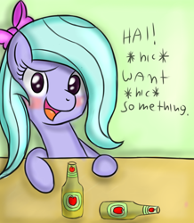 Size: 834x957 | Tagged: safe, artist:freefraq, flitter, pegasus, pony, g4, alcohol, blushing, cider, drunk, female, open mouth, solo