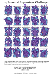 Size: 781x1133 | Tagged: safe, artist:hitbass, oc, oc only, oc:eleane tih, pony, unicorn, 25 expressions, cute, expressions, solo