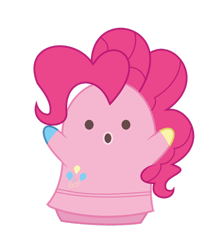 Size: 1280x1447 | Tagged: safe, artist:darbypop1, pinkie pie, g4, animal crossing, gyroid, simple background, solo, species swap, transparent background