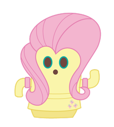 Size: 1280x1421 | Tagged: safe, artist:darbypop1, fluttershy, g4, animal crossing, gyroid, simple background, solo, species swap, transparent background