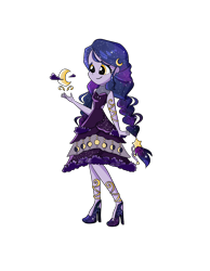 Size: 4000x5142 | Tagged: safe, artist:windywendy29, oc, oc only, oc:moonlight serene, human, equestria girls, g4, bracelet, clothes, dress, equestria girls-ified, female, high heels, jewelry, shoes, simple background, solo, transparent background