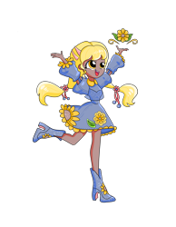 Size: 4000x5142 | Tagged: safe, artist:windywendy29, derpibooru exclusive, oc, oc only, oc:soleil (ice1517), human, equestria girls, g4, boots, clothes, dress, equestria girls-ified, female, high heel boots, open mouth, shoes, simple background, solo, transparent background