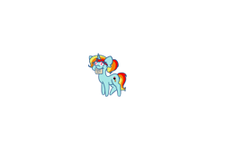 Size: 1024x704 | Tagged: safe, artist:perrydoodles, oc, oc only, oc:artie brush, pony, unicorn, chibi, female, heart, heart eyes, horn, mare, mouth hold, multicolored hair, paint, paintbrush, ponytail, rainbow hair, sign, simple background, transparent background, wingding eyes