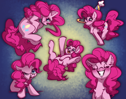 Size: 3182x2500 | Tagged: safe, artist:luxsimx, artist:witchtaunter, pinkie pie, earth pony, pony, g4, collaboration, cute, diapinkes, hat, high res, multeity, party hat, party horn, smiling, too much pink energy is dangerous