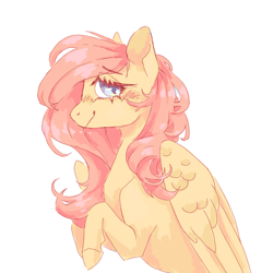 Size: 3000x3000 | Tagged: safe, artist:flaming-trash-can, fluttershy, pegasus, pony, g4, blushing, cute, daaaaaaaaaaaw, high res, looking at you, shyabetes, simple background, solo, white background, wings