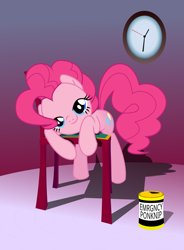 Size: 2361x3201 | Tagged: safe, artist:capital_t, pinkie pie, earth pony, pony, g4, clock, female, high res, looking at you, mare, show accurate, solo