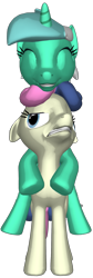 Size: 660x1973 | Tagged: artist needed, source needed, safe, bon bon, lyra heartstrings, sweetie drops, earth pony, pony, unicorn, g4, 3d, amused, angry, bon bon is not amused, cute, duo, duo female, eyes closed, female, floppy ears, grin, gritted teeth, happy, looking up, lyra is amused, lyra riding bon bon, lyrabetes, ponies riding ponies, riding, ship:lyrabon, shipping, simple background, smiling, teeth, transparent background, unamused
