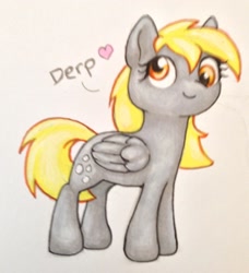 Size: 1700x1863 | Tagged: safe, artist:nocturneglow, derpy hooves, pegasus, pony, g4, blurry, solo, traditional art