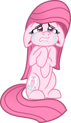 Size: 428x744 | Tagged: safe, artist:madzbases, artist:muhammad yunus, oc, oc:annisa trihapsari, earth pony, pony, base used, crying, earth pony oc, female, floppy ears, long hair, mare, medibang paint, not pinkamena, sad, simple background, solo, teeth, transparent background