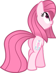 Size: 483x627 | Tagged: safe, artist:muhammad yunus, oc, oc:annisa trihapsari, earth pony, pony, annibutt, base used, butt, earth pony oc, female, long hair, mane, mare, medibang paint, pink body, pink hair, pink mane, pink tail, plot, simple background, tail, transparent background