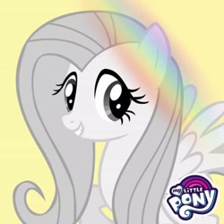 Size: 720x720 | Tagged: safe, fluttershy, pegasus, pony, g4, official, rainbow roadtrip, female, mare, monochrome, profile picture, solo