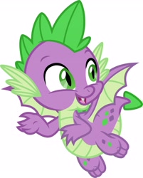 Size: 3211x4001 | Tagged: safe, spike, dragon, g4, alternate design, male, redesign, simple background, solo, white background, winged spike, wings