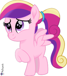 Size: 4000x4487 | Tagged: safe, artist:melisareb, princess cadance, pegasus, pony, g4, .svg available, absurd resolution, cute, cutedance, female, filly, filly cadance, foal, movie accurate, pegasus cadance, ponytail, simple background, solo, transparent background, vector, younger