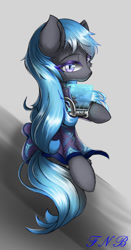 Size: 464x887 | Tagged: safe, artist:fnb, oc, oc only, earth pony, pony, armor, looking at you, simple background, solo