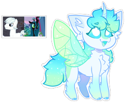 Size: 2365x1930 | Tagged: safe, artist:moccabliss, double diamond, queen chrysalis, oc, oc:silk flurry, changepony, hybrid, g4, offspring, parent:double diamond, parent:queen chrysalis, simple background, transparent background