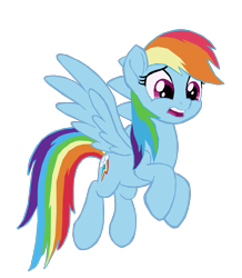 Size: 1280x1466 | Tagged: safe, artist:benpictures1, rainbow dash, pegasus, pony, g4, my little pony: the movie, concerned, cute, dashabetes, female, flying, inkscape, mare, open mouth, simple background, solo, transparent background, vector