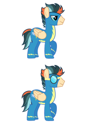 Size: 3072x4096 | Tagged: safe, oc, oc only, oc:turbo swifter, pegasus, pony, clothes, goggles, side view, simple background, solo, transparent background, uniform, wonderbolts uniform
