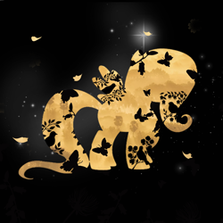 Size: 2000x2000 | Tagged: safe, artist:mdwines, fluttershy, butterfly, pony, g4, collage, high res, silhouette, solo