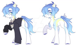 Size: 1280x771 | Tagged: safe, artist:dillice, oc, oc only, earth pony, pony, deviantart watermark, earth pony oc, eyes closed, male, obtrusive watermark, simple background, stallion, watermark, white background
