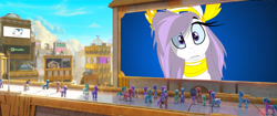 Size: 1917x804 | Tagged: safe, edit, edited screencap, screencap, oc, oc:athena (shawn keller), pegasus, pony, guardians of pondonia, g5, my little pony: a new generation, spoiler:my little pony: a new generation, screen, unnamed character, unnamed pony, zephyr heights