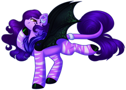 Size: 2673x1921 | Tagged: safe, artist:purplegrim40, oc, oc only, bat pony, pony, bat pony oc, bat wings, commission, hoof polish, raised hoof, simple background, smiling, solo, transparent background, wings, ych result