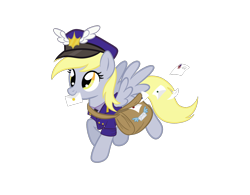 Size: 1920x1500 | Tagged: safe, artist:mimicproductions, derpy hooves, pegasus, pony, g4, cute, derpabetes, female, mail, mailmare, mare, mouth hold, simple background, solo, transparent background