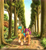 Size: 2828x3097 | Tagged: safe, artist:kaylerustone, hitch trailblazer, sunny starscout, earth pony, pony, g5, duo, female, high res, looking at each other, looking at someone, male, mare, open mouth, outdoors, rock, scenery, smiling, stallion, sunset, tree, walking