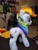 Size: 1536x2048 | Tagged: safe, artist:top plush, rainbow dash, pegasus, pony, butt hold, cleaver, context in description, context is for the weak, female, mare, no tail, photo, plushie, side view, solo, standing, wingless