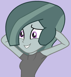 Size: 730x790 | Tagged: safe, artist:grapefruitbases, artist:jadeharmony, marble pie, human, equestria girls, g4, base used, clothes, cute, equestria girls-ified, female, gray background, grin, marblebetes, shirt, simple background, smiling, solo, t-shirt