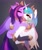 Size: 2497x3000 | Tagged: safe, artist:magnaluna, princess celestia, twilight sparkle, alicorn, pony, semi-anthro, g4, arm hooves, boop, clothes, crown, eyes closed, female, gradient background, high res, holding a pony, hoof shoes, jewelry, lesbian, noseboop, nuzzling, regalia, ship:twilestia, shipping, simple background, stockings, thigh highs, twilight sparkle (alicorn)