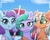 Size: 1912x1535 | Tagged: safe, artist:_alixxie_, glory (g5), peach fizz, seashell (g5), earth pony, pegasus, pony, unicorn, g5, my little pony: tell your tale, camera shot, cute, female, filly, foal, glorydorable, peachsweet, pippsqueak trio, pippsqueaks, shellabetes, side hug, smiling, trio