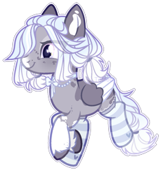 Size: 1113x1170 | Tagged: safe, artist:toffeelavender, oc, oc only, oc:peechy milk, earth pony, pegasus, pony, base used, clothes, earth pony oc, female, jewelry, mare, necklace, pearl necklace, simple background, socks, solo, striped socks, transparent background, unshorn fetlocks