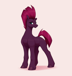 Size: 2397x2552 | Tagged: safe, artist:aquaticvibes, tempest shadow, pony, unicorn, broken horn, eye scar, female, grin, high res, horn, looking at you, mare, scar, shadow, simple background, smiling, smiling at you, solo, white background