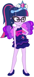 Size: 721x1645 | Tagged: safe, artist:fireluigi29, artist:user15432, sci-twi, twilight sparkle, fairy, human, equestria girls, bare shoulders, big crown thingy, clothes, crown, cutie mark on clothes, dress, element of magic, fairy princess, fairy wings, fairyized, fall formal outfits, glasses, high heels, jewelry, purple dress, purple wings, regalia, shoes, simple background, sleeveless, strapless, transparent background, wings