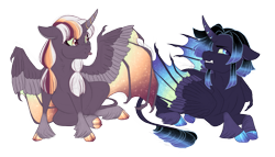 Size: 4525x2580 | Tagged: safe, artist:gigason, oc, oc only, oc:crystalline heart, oc:polar night, alicorn, pony, colt, female, filly, foal, male, offspring, parent:king sombra, parent:twilight sparkle, parents:twibra, simple background, transparent background