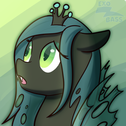 Size: 1000x1000 | Tagged: safe, artist:exobass, queen chrysalis, canterlot wedding 10th anniversary, g4, anxious, bust, expressions, solo