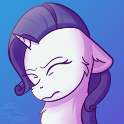 Size: 1000x1000 | Tagged: safe, artist:exobass, rarity, pony, unicorn, g4, ashamed, bust, expression, floppy ears, solo