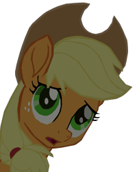 Size: 1159x1448 | Tagged: safe, artist:benpictures1, applejack, earth pony, pony, g4, my little pony: the movie, applejack's hat, clothes, concerned, cowboy hat, cute, female, hat, inkscape, jackabetes, mare, open mouth, simple background, solo, transparent background, vector, worried