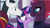 Size: 1000x563 | Tagged: safe, artist:decokenite, chancellor neighsay, tempest shadow, twilight sparkle, alicorn, pony, unicorn, g4, armor, broken horn, canterlot castle, clothes, confused, female, hallway, horn, looking away, looking down, male, mare, realization, robe, shipping, stallion, straight, tempest neighsay, trio, twilight sparkle (alicorn)