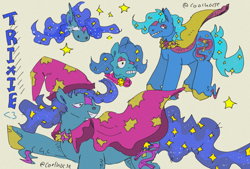 Size: 640x432 | Tagged: safe, artist:coolhorse, trixie, earth pony, pony, g4, grin, race swap, redesign, smiling, solo