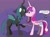 Size: 1920x1428 | Tagged: safe, artist:soccy, princess cadance, queen chrysalis, alicorn, changeling, changeling queen, pony, canterlot wedding 10th anniversary, g4, blushing, blushing profusely, duo, female, floppy ears, heart, infidelity, lesbian, lipstick, looking at each other, looking at someone, makeup, mouth hold, nose to nose, ship:cadalis, shipping, surprised, touching hooves