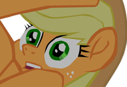 Size: 578x398 | Tagged: safe, artist:benpictures1, applejack, earth pony, pony, g4, my little pony: the movie, applejack's hat, cowboy hat, cute, female, hat, inkscape, jackabetes, mare, rolling, shocked, shocked expression, simple background, solo, transparent background, vector