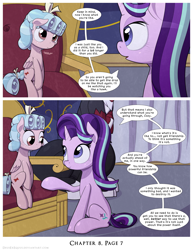 Size: 1200x1552 | Tagged: safe, artist:deusexequus, cozy glow, lord tirek, starlight glimmer, centaur, pegasus, pony, unicorn, taur, comic:fix, g4, 2 panel comic, comic, speech bubble