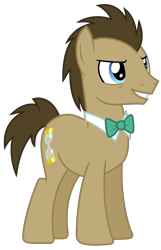 Size: 1691x2619 | Tagged: safe, artist:sketchmcreations, doctor whooves, time turner, earth pony, pony, g4, slice of life (episode), bowtie, collar, determined, male, simple background, smiling, solo, stallion, transparent background, vector