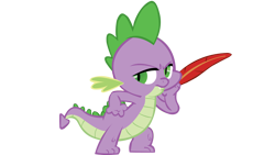 Size: 1600x900 | Tagged: safe, artist:totalcrazyness101, spike, dragon, g4, feather, male, simple background, solo, transparent background, vector