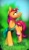 Size: 750x1285 | Tagged: safe, artist:anticular, artist:sakukitty, sunny starscout, earth pony, pony, g5, braid, braided ponytail, collaboration, female, mare, open mouth, open smile, ponytail, smiling, solo, unshorn fetlocks