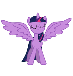 Size: 2402x2497 | Tagged: safe, artist:youki506, twilight sparkle, alicorn, pony, g4, magical mystery cure, season 3, eyes closed, female, high res, mare, simple background, solo, transparent background, twilight sparkle (alicorn), vector