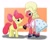 Size: 1280x1013 | Tagged: safe, artist:up_p_ab, apple bloom, big macintosh, earth pony, pony, brotherhooves social, g4, my little pony: friendship is magic, bloomers, clothes, crossdressing, dress, female, filly, foal, male, orchard blossom, stallion